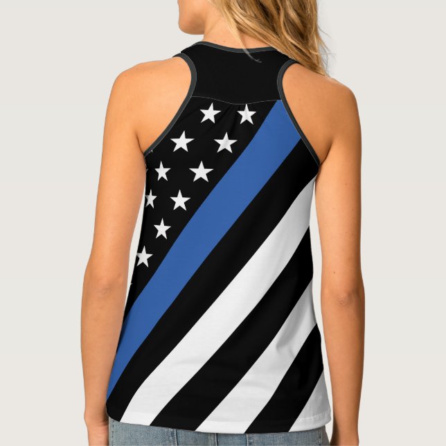 Thin Blue Line Stars and Stripes Tank Top (Back)