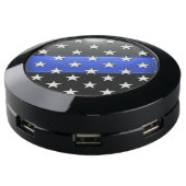 Thin Blue Line Stars and Stripes USB Charging Station (Angled)