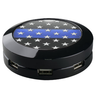 Thin Blue Line Stars and Stripes USB Charging Station