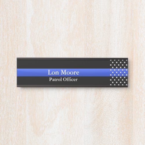 Thin Blue Line _ Stars Door Sign