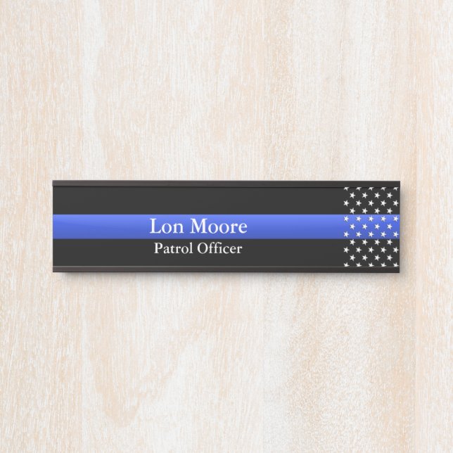 Thin Blue Line - Stars Door Sign (Front)