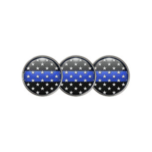 Thin Blue Line Stars Golf Ball Marker
