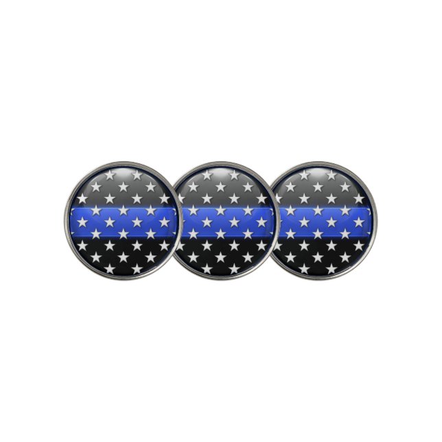 Thin Blue Line Stars Golf Ball Marker (3 Up)