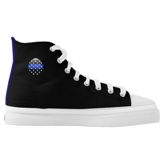 Thin Blue Line Stars High-Top Sneakers (Left Shoe Inside)