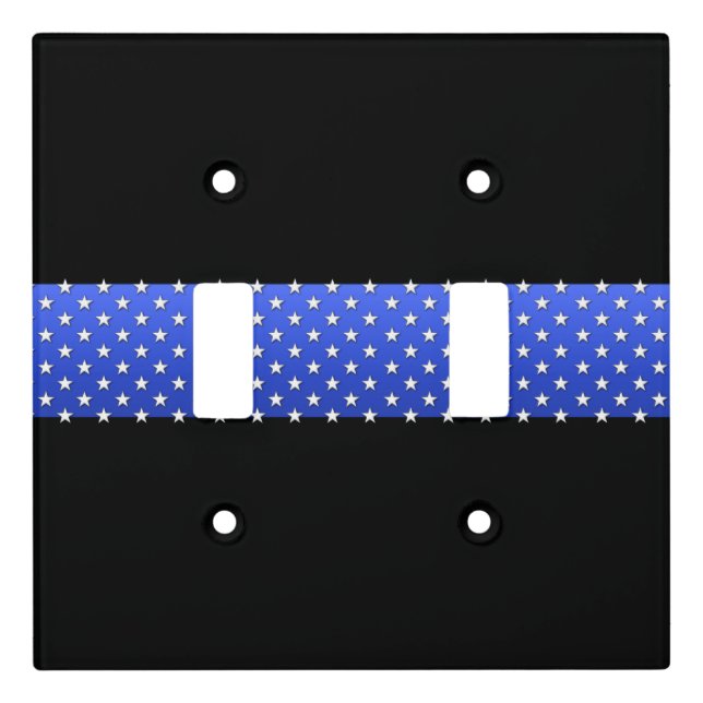 Thin Blue Line Stars Light Switch Cover (Front)