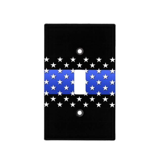 Thin Blue Line Stars Light Switch Cover (Front)