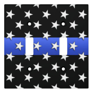 Thin Blue Line Stars Light Switch Cover