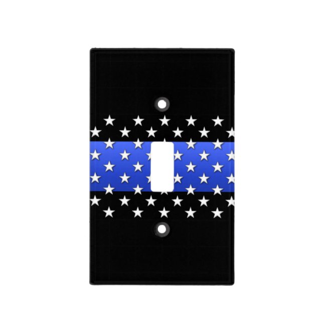 Thin Blue Line Stars Light Switch Cover (Front)