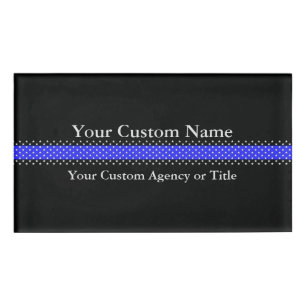 Thin Blue Line Stars Name Tag