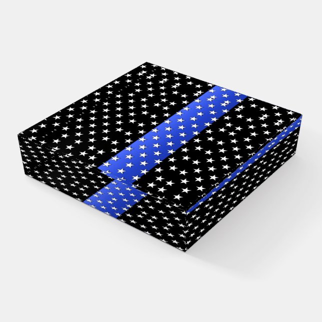 Thin Blue Line Stars Paperweight (Angled)