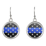 Thin Blue Line Stars Police Supporter Earrings at Zazzle