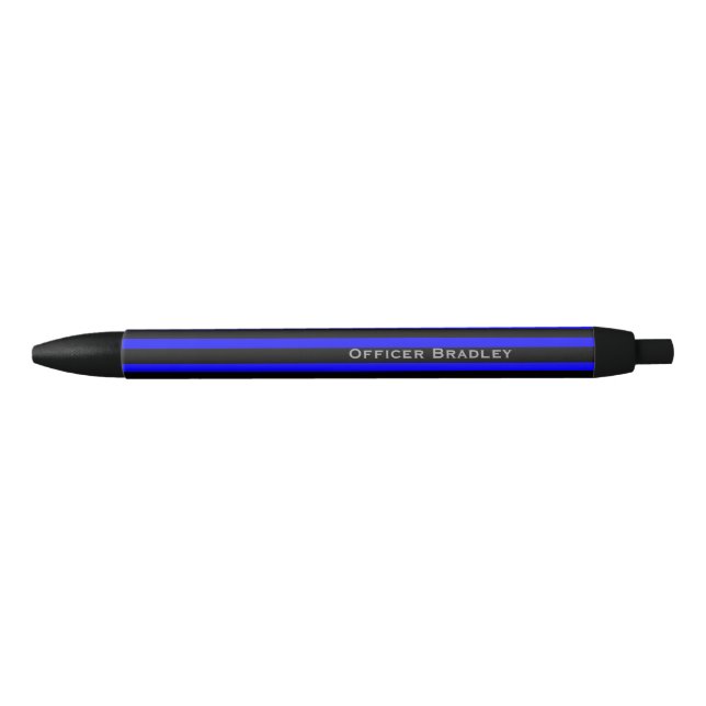 Thin Blue Line Striped Police Officer Name Pen (Front)