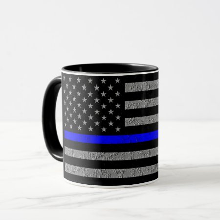 Thin Blue Line Support Police  Coffee Mug