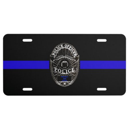 Thin Blue Line Support Police License Plate