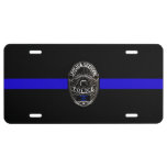 Thin Blue Line Support Police License Plate at Zazzle