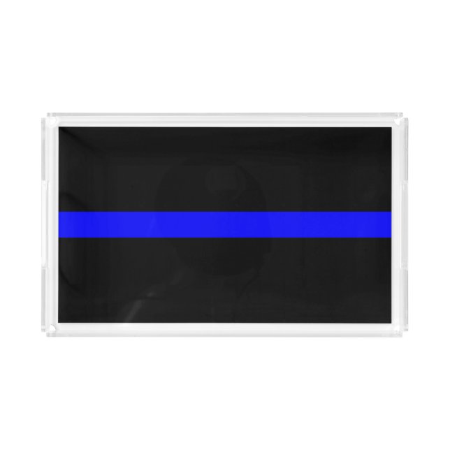 Thin Blue Line Symbolic Memorial on a Acrylic Tray (Front)