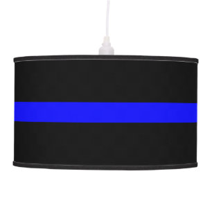 Thin Blue Line Symbolic Memorial on a Ceiling Lamp