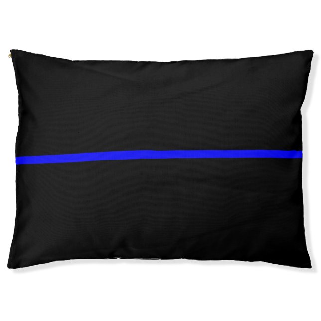 Thin Blue Line Symbolic Memorial on a Pet Bed (Front)