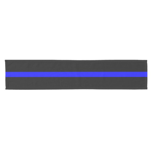 Thin Blue Line Symbolic Memorial on a Short Table Runner (Horizontal)