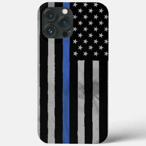 Thin Blue Line Tattered Distressed Flag Case_Mate  iPhone 13 Pro Max Case
