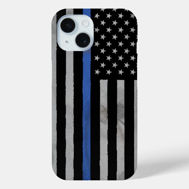 Thin Blue Line Tattered Distressed Flag Case-Mate iPhone Case (Back)