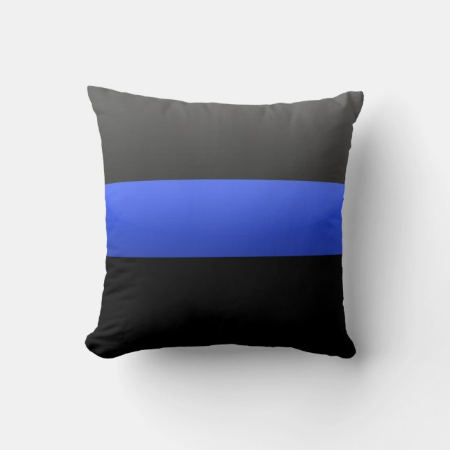 Thin Blue Line Throw Pillow (Front)