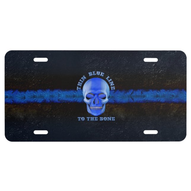Thin Blue Line to the Bone License Plate (Front)