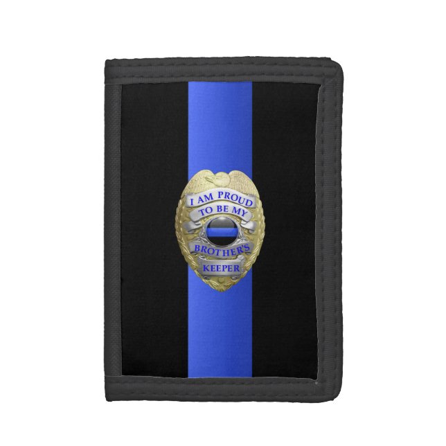 Thin Blue Line Tri-fold Wallet (Front Vertical)