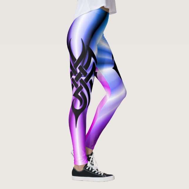 Thin Blue Line - Tribal Starburst Leggings (Right)