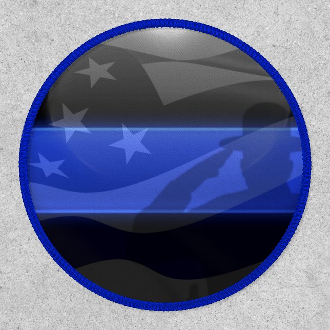 Thin Blue Line Trooper Flag Salute Patch (Front)