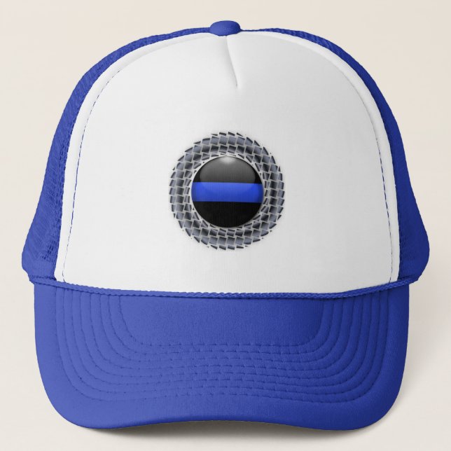 Thin Blue Line Trucker Hat (Front)