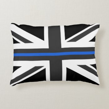 Thin Blue Line Uk Flag Accent Pillow by JerryLambert at Zazzle