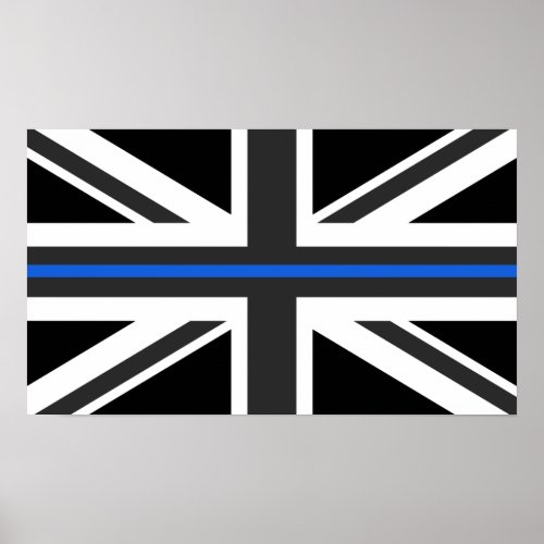 Thin Blue Line UK Flag Poster
