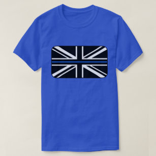 Men's T-Shirt, Thin Blue Line Los Angeles Skyline, Small Logo