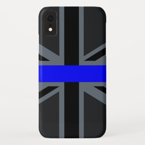 Thin Blue Line Union Jack Decor iPhone XR Case