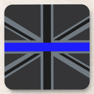 Thin Blue Line Union Jack Decor Drink Coaster