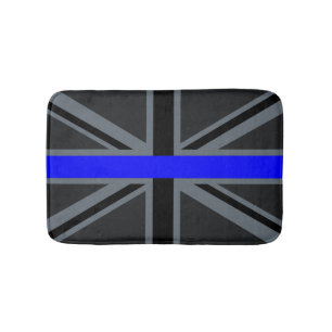 Thin Blue Line Union Jack Design Bathroom Mat