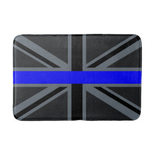 Thin Blue Line Union Jack Design Bathroom Mat