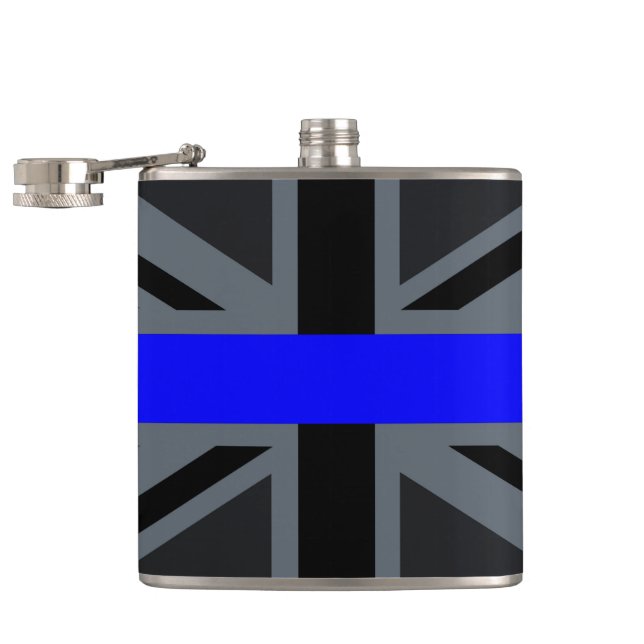 Thin Blue Line Union Jack Design Flask (Opened)