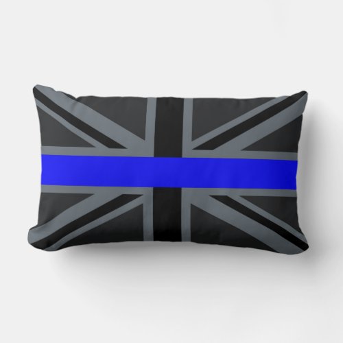 Thin Blue Line Union Jack Design Lumbar Pillow