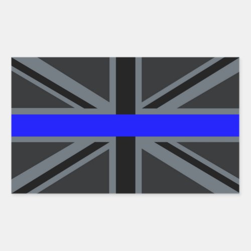 Thin Blue Line Union Jack Design Rectangular Sticker