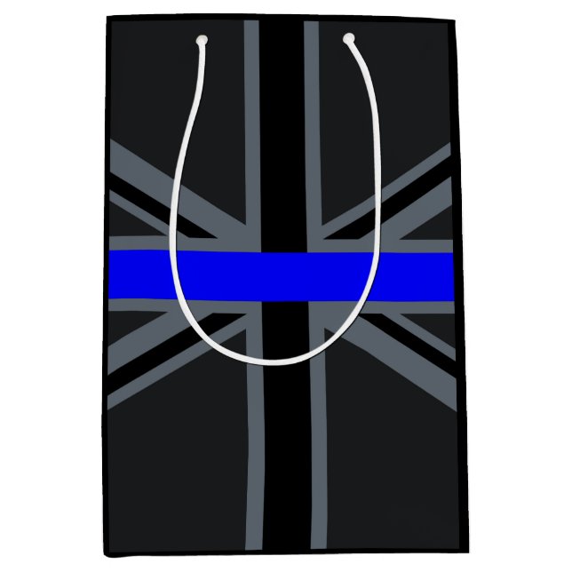 Thin Blue Line Union Jack Medium Gift Bag (Front)