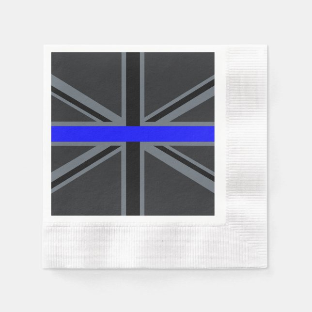 Thin Blue Line Union Jack Napkins (Front)