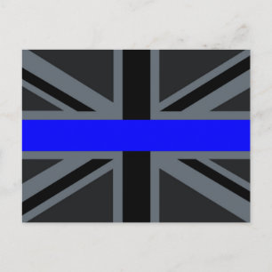Thin Blue Line Union Jack Postcard