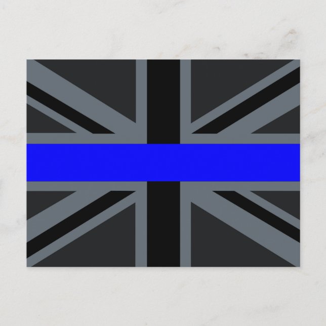 Thin Blue Line Union Jack Postcard (Front)
