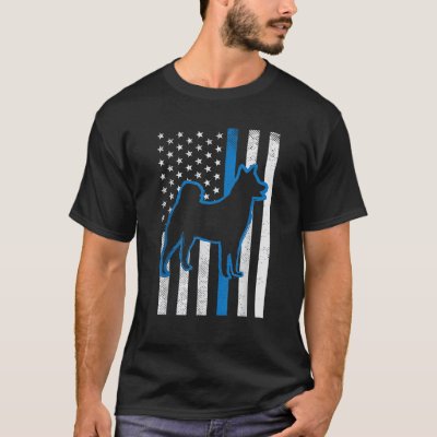 Thin Blue Line US Flag Shiba Inu Police Pet Dog Pa T-Shirt