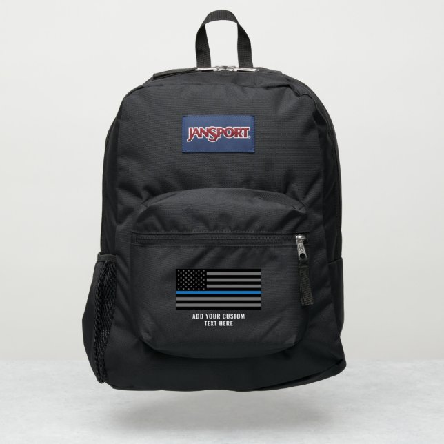 Thin Blue Line US Subdued American Flag JanSport Backpack (Front)
