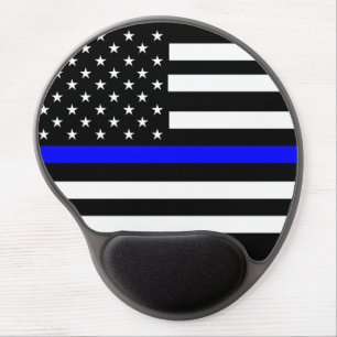 Thin Blue Line USA American Flag  Gel Mouse Pad