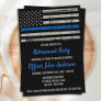 Thin Blue Line - USA FLAG Blue - Police Retirement Invitation