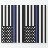 Thin Blue Line Usa Flag Wrapping Paper 